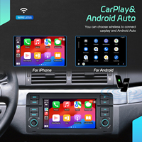 Autoradio Android Podofo 4+64G 7'' avec Carplay sans fil, Android Auto, GPS, Wifi, FM, RDS pour BMW 3 E46, électronique automobile