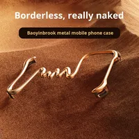 Coque de téléphone Bayinbrook en métal avec cadre nu pour Apple iPhone 16 15 Pro Max, antichoc, électroplaquée, style Ins