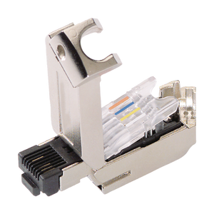 Штепсельный разъем <span class=keywords><strong>RJ45</strong></span> без инструментов, Разъем Cat5/Cat5E/Cat6A Ethernet, металлический корпус, прямой штекер, 4/8 штифты IEC - Product Image 4