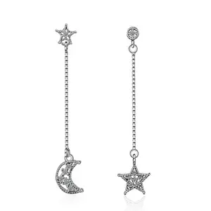 Boucles d'oreilles pour femmes Boucles d'oreilles longues à pampilles Temperament Star Moon Long Tassel Dangle Ear Cuff Female Jewelry Gifts