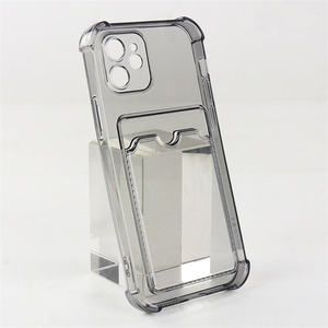 Étui <span class=keywords><strong>transparent</strong></span> en TPU anti-chute avec porte-carte de crédit de poche pour <span class=keywords><strong>iPhone</strong></span> 17 16 15 14 13 12 <span class=keywords><strong>11</strong></span> Plus - Product Image 2