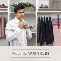 Lot de 2 cintres pour pantalons, peu encombrants, en bois de hêtre européen, écharpe, organisateur de placard, cintres pour jeans
