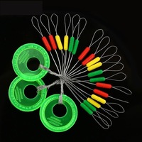 Haricots spatiaux colorés 600 pièces 100 groupes bouchon ovale connecteur de flotteur Bobber de pêche haricot spatial droit pour accessoires de pêche