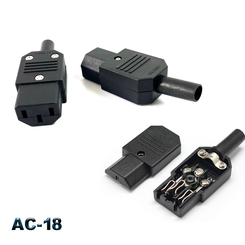 Connettore Di Alimentazione IEC C16 VDE Maschio3 Poli Da Pannello Con Porta Fusibile