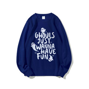 Pull tricoté pour femme à motif fantôme d'Halloween '<span class=keywords><strong>HAVE</strong></span> FUN', imprimé sur le devant, coupe ample décontractée, infroissable, respirant, en Spandex/Coton - Product Image 4