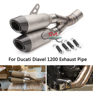 Silenciador antideslizante de 60MM para motocicleta, tubo de Escape de aleación de titanio, doble salida, para <span class=keywords><strong>Ducati</strong></span> <span class=keywords><strong>Diavel</strong></span> <span class=keywords><strong>1200</strong></span> - Product Image 2