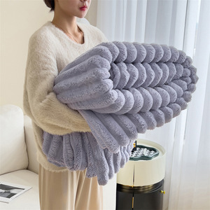 <span class=keywords><strong>Manta</strong></span> Súper Gruesa Tipo Forro Polar Sherpa de Diseño Liso Tamaño Queen y King para Siesta en la Oficina <span class=keywords><strong>Manta</strong></span> Gruesa y Cálida - Product Image 2