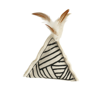 Juguete de entretenimiento para gatos, campana de hierba gatera de lona, juguete de algodón con forma de triángulo geométrico para gatos, varita de juguete para gatos. - Product Image 3