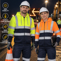 Vêtements de travail d'hiver chauds de classe 3 EN20471 pour les travailleurs de la construction, les mineurs, les ingénieurs, les ouvriers du bâtiment, sweat-shirt de sécurité réfléchissant haute visibilité
