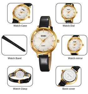 Montre à quartz pour femme SKMEI 2170, fabriquée en Chine, prix bas, bracelet en cuir, étanche 3ATM - Product Image 4