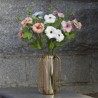 Vente en Gros Tissu de Soie Fleurs Mariage Décoration de la Maison Blanc Rose Fleurs Artificielles Hibiscus Mutabilis