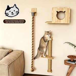 <span class=keywords><strong>Arbre</strong></span> à <span class=keywords><strong>chat</strong></span> mural durable en gros avec montage facile, nid pour <span class=keywords><strong>chat</strong></span> en bois massif et plateforme de saut, emballage en carton - Product Image 6
