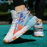 Une paire de chaussures de marque pour hommes Nouveau style Blanc Bleu Autre tendance Baskets d'entraînement Basketball Style Chaussures décontractées pour hommes