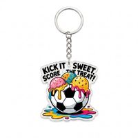 Porte-clés de football en gros, breloque en forme de friandise, cadeau pour maman de footballeuse, accessoire de but, vente en gros