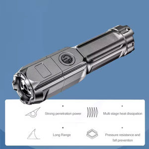 Outdoor Camping Tactical <b>Torch</b> Ultra Bright <b>Flashlight</b> USB Rechargeable Zoomable IP65 Plastic - Product Image 2