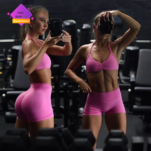 Ensemble de vêtements de sport pour femmes LVD412, soutien-gorge de sport et short serré, vêtements de sport personnalisés pour la salle de sport, l'entraînement, le yoga, la remise en forme, les ensembles de sport pour femmes - Product Image 1