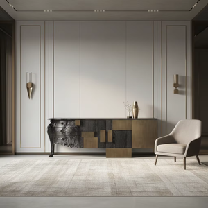 <span class=keywords><strong>Buffet</strong></span> <span class=keywords><strong>Baroque</strong></span> Moderne en Bois Sculpté et Métal, Meuble Vintage pour Galerie d'Artisanat, Hall et Décoration de Suite d'Hôtel Historique - Product Image 6