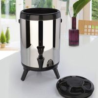 Vente en gros RRR Baril chauffant électrique en acier inoxydable à isolation thermique avec contrôle manuel de la température 10L pour thé au lait et bubble tea avec robinet