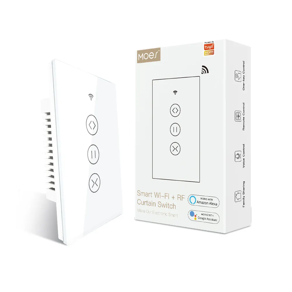 Cortina inteligente TUYA Smart Life con Control por voz, Control por voz, táctil, Wifi, izquierda y derecha