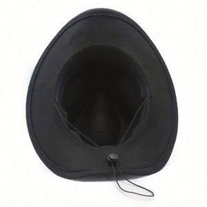 Sombrero Vaquero Clásico de Fieltro para Hombre, Estilo Americano, con Borde Enrollable, Varios Colores, Casual, Ecológico, Venta al Por Mayor - Product Image 6