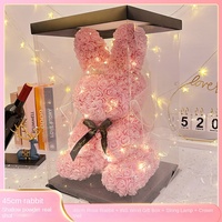 Rose éternelle en forme de lapin, cadeau de la Saint-Valentin, cadeau de fête des mères, cadeau d'anniversaire, cadeau pour petite amie, Noël, fleurs de simulation créatives, Chine
