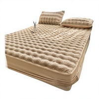 Parure de draps trois pièces en peluche de lapin à bulles épaissie, style européen, personnalisable, pour automne/hiver, chaude et 3D gonflée