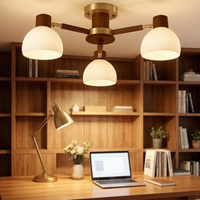 Plafonnier rétro à ampoules incandescentes, lampe encastrée en bois massif pour la décoration de maison d'hôtes, entrée, couloir, couloir et balcon E27