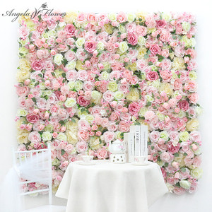 Panneau mural de fleurs artificielles en pompon de rose <span class=keywords><strong>pas</strong></span> <span class=keywords><strong>cher</strong></span>, décoration de fond de mariage, <span class=keywords><strong>mur</strong></span> de fleurs - Product Image 1