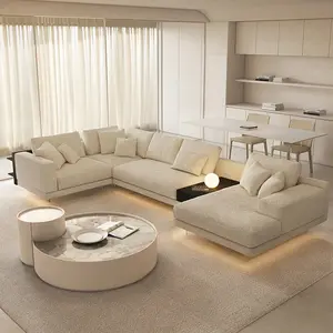 Modern Minimalist Corner Fabric Sectional Sofa Suspension Japanese Wiht Light Living Room Sofas