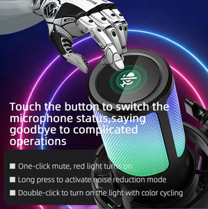 Ensemble de microphone à condensateur USB Green Audio avec support de bureau RGB à désactivation rapide et suspension antichoc pour PC, téléphone, streaming <span class=keywords><strong>YouTube</strong></span> -GAM-ZX798 - Product Image 6