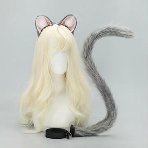 S0010 cosplay trang phục handmade hamster Tai Headband & Tail Set mềm sang trọng Chuột tai đuôi cho cosplay - Product Image 1