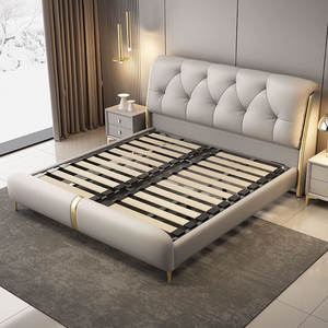 Letto Matrimoniale Moderno di Lusso in Legno, Imbottito, Design Recente, Struttura Letto King Size - Product Image 4