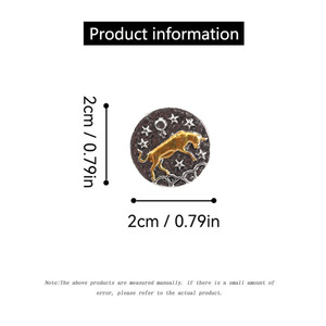 Insignia de esmalte de Tauro única, Toro dorado en base circular oscura, pieza destacada para moda temática del zodiaco - Product Image 4