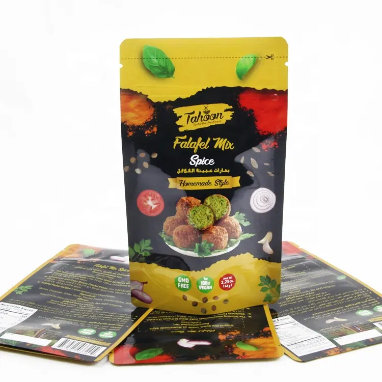 Label Pribadi Berdiri Kantong Plastik Kemasan Kacang Mete Susu Kantong Plastik untuk Kacang/Biji Kopi/Beras
