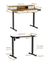Bureau debout électrique à moteur unique PRORIALS - Hauteur réglable, structure métallique, porte-gobelet, assemblé, écologique, pour bureau et domicile