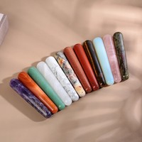 Bâton de massage facial en jade aventurine verte, poudre de cristal blanc naturel, pierre œil de tigre, agate brute universelle pour le corps