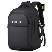 Sac à dos pour ordinateur portable en PU imperméable de haute qualité avec logo personnalisé, grande capacité, pour hommes, aéroport, bureau, voyage d'affaires