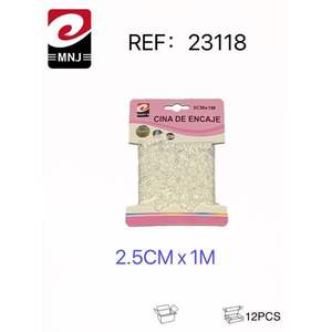 Encaje de estilo sencillo de 2.5cm con cinta de 1M de longitud, accesorio de costura, herramienta de bordado - Product Image 1