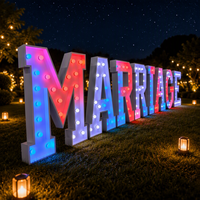 Lettres lumineuses LED RGB étanches pour enseigne, grandes lettres décoratives pour fête, accessoire de toile de fond pour mariage et événement