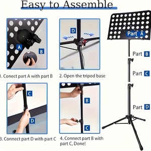 Portatile pieghevole Music Stand regolabile estensibile chitarra batteria Erhu violino Performance Band da viaggio Notebook porta proiettore - Product Image 6