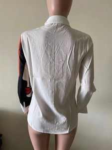 Chemisier élégant pour <span class=keywords><strong>femme</strong></span> à <span class=keywords><strong>col</strong></span> rabattu et manches longues, imprimé floral abstrait, simple boutonnage, coupe ample - Product Image 5