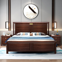 Lit King Size en Bois Massif JY-B282 Super Économique avec Rangement Ajustable, Design Moderne, Mobilier de Chambre pour Hôtels