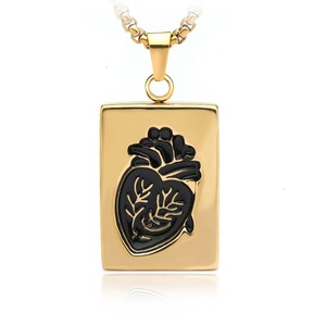 Set di Collane per Coppie Bestseller, Regalo per <span class=keywords><strong>San</strong></span> <span class=keywords><strong>Valentino</strong></span>, <span class=keywords><strong>Collana</strong></span> con Ciondolo a Forma di Cuore in Stile Rock - Product Image 3