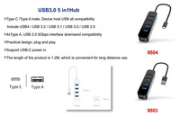 5 in 1 3 Adaptor Usb Usb 3.0 Tipe-c Pd 4 in 1 Hub c 3.0 Hub Adaptor Usb c untuk Smart Home Hub