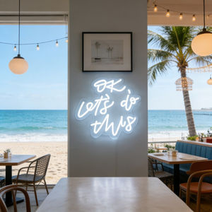 Letrero Luminoso <span class=keywords><strong>LED</strong></span> con la Frase '<span class=keywords><strong>OK</strong></span> Let's Do This' en Blanco Cálido, Escrito a Mano, para Decoración de Estudio, Gimnasio u Oficina, Luz Motivacional e Inspiradora - Product Image 3