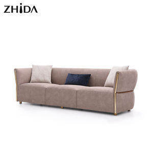 أطقم أرائك فاخرة لغرفة المعيشة، أثاث منزلي، كنبة صالة، طقم كنب إيطالي عصري من القماش المخملي - Product Image 5