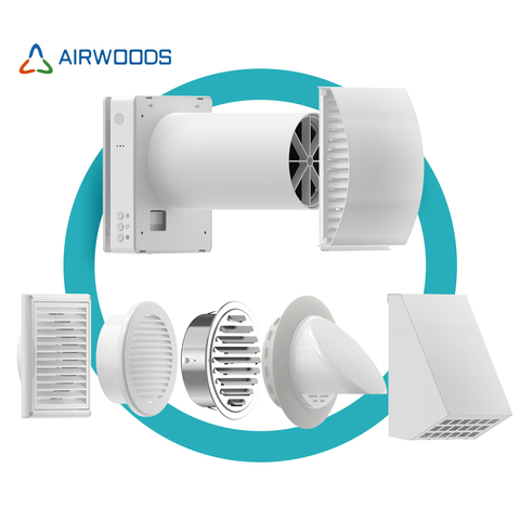 Smart Recuperator Ductless ERV Heat Recovery Ventilator HRV C02 Sensor Wifi Control