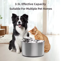 Fontaine à eau automatique en acier inoxydable pour chat, distributeur d'eau ultra silencieux pour animaux domestiques avec filtre pour chat et chien
