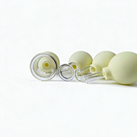 Ensemble de 4 ventouses en verre pour massage facial, outil de thérapie par ventouses, massage sous vide pour les yeux, anti-cellulite, pour la beauté