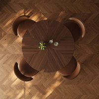 Ensemble de table à manger ronde moderne de haute qualité et durable, plateau et pieds en bois massif, pour 6 à 8 personnes, mobilier de salle à manger de luxe pour hôtel